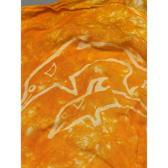 sleeveless dress yellow white Dolphine fringe knee high no size tag medium READ - Picture 9 of 9